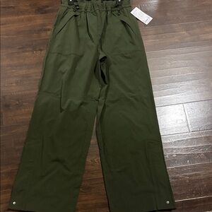 Athleta Olive Green Wide-Leg Track Pants